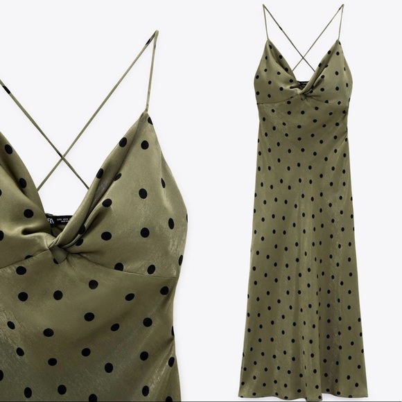 Zara Polka Dot Slip Dress - Picture 2 of 4